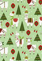 Dolly Llama Christmas Holiday Gift Wrap Rolled - 24" x 15'