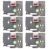 6Pack PTouch Red Color TZe TZ 431 Label Tape,Laminated 12mm 0.47Inch Label Tape, Replace Tze Tz Black on Red Label Tape Cartridge for PTD210 PTH100 PTD400AD PTP700 PTD600 PT1230PC Labeler