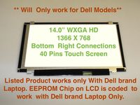 14.0" HD LED LCD Screen for DELL TT51C 0TT51C B140XTK01.0 B140XTK01 W TOUCH