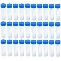 Eowpower 30pcs 50ml Plastic Vial Storage Container Test Tubes for Laboratory Lab