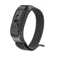 D-Electro Component Replacement Magnetic Strap for Garmin Vivosmart Hr Watch Band Stainless Steel Band for Vivosmart Hr Bracelet with Tool (Black, Large Size)