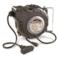 Performance Tool W2278 40ft 12 Gauge Retractable Cord Reel with Spring Loaded Auto-Rewind