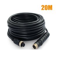 20M (65FT) 4Pin Video Extension Cable Wire for Car Long Bus Truck Reversing Rear View Camera Motorhome Vehicle Backup Monitor CCTV System Waterproof