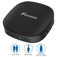 Foxnovo Bluetooth Transmitter, Bluetooth 5.0 Transmitter for TV with Digital Optical TOSLINK, 2-in-1 Audio Bluetooth Adapter with Aptx HD Low Latency and 3.5mm Aux Adapter for Headphone, Speakers, PC