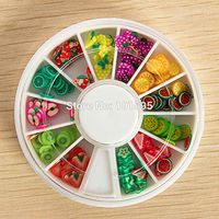 Corcrest(TM) DIY Nail Art Fruit Slices Decorations Polymer Clay Tiny Nail Art Rhinestones Acrylic Decoration Manicure Flat Basic Decoration