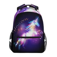 Wamika Magic Unicorn Backpacks Rainbow Stars Galaxy Laptop Backpack Casual Extra Durable Waterproof Book Bags Lightweight Travel Sports Day Pack College Carrying Bag