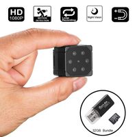 HankeRobotics Mini Hidden Camera SQ19 1080P HD 12MP Nanny Cam Night Vision Portable Motion Detection Mini Camera Spy Hidden Camera with 32G Micro SD Card and Card Reader