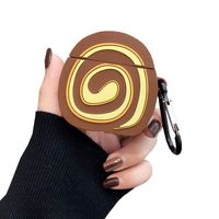 ICI-Rencontrer Cute Sweet Chocolate Roll Cake Design Airpods Case Kids Girls Women Creative Dessert Soft Silicone Wireless Headset Protective Case With Hook