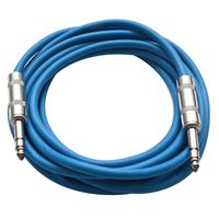 Seismic Audio - SATRX-10 - Blue 10' 1/4" TRS to 1/4" TRS Patch Cable