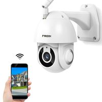 Outdoor Security Camera, FREDI 1080P HD Wireless WiFi IP Surveillance Camera with Night Vision, Two-Way Audio, Motion Detection, IP66 Waterproof, Pan/Tilt/Zoom, Work with iOS Android PC