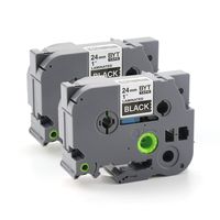 24mm 1 0.94 Inch TZe 355 Laminated TZ Tape Compatible for Brother P-Touch PTD210 PTH110 PTD600 PTD400 Label Maker Tape, White on Black,8M, 2-Pack