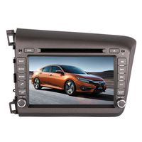 8 Inch Touch Screen Car GPS Navigation for HONDA CIVIC 2012-2016 Stereo DVD Player Video Radio Audio Bluetooth Steering Wheel Control AUX IN+Free Rear View Camera+Free GPS Map of USA