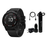 Garmin Fenix 6X Premium Multisport GPS Watches with Pulse OX, Routable Maps and Music with Included Wearable4U Power Pack Bundle (PRO, Black with Black Band)