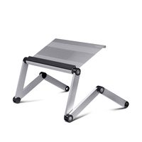 Furinno Ergonomics Aluminum Vented Adjustable Laptop Portable Bed Tray, Silver