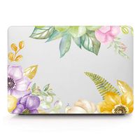 One Micron Compatible MacBook Pro 15 Inch Case Clear Plastic Pattern Hard Shell Compatible MacBook Pro 15 Inch w/Touch Bar (Model:A1707) 2018 2017 2016-watercolor Yellow Flower