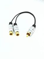 SinLoon RCA Y-Adapter Audio Cable,Premium Aluminium Alloy Mono Male to 2-RCA Female Digital Coaxial Splitter Gold Plated Adapter Audio  Cable(RCA M-2F)