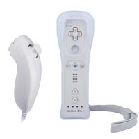 Wii Remote Controller with Built in Motion Plus and Nunchuk, White, 1 Pack, Compatible for Nintendo Wii, Wii U