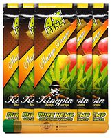 Kingpin Pure Hemp Flavored Wraps (Mango Tango, 5 Packs) with Rolling Paper Depot XL Kewltube