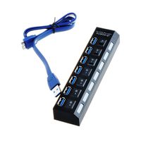 USB 3.0 Hub 7 Port Adapter LED Indicator for Pc Computer Laptop 5gb/s with Cable