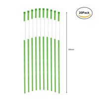FiberMarker Driveway Markers 60-Inch Green 20-Pack 5/16-Inch Dia Solid Driveway Poles for Easy Visibility at Night