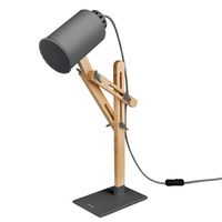 tomons Led Desk Lamp Wooden Swing Arm Designer Table Lamp Bedside Nightstand Reading Light DL1005US-G