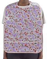 Freckled Sage Adult Oilcloth Bib Cherry Blossom Lavendar