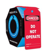 Accuform TAR106 Tags by-The-Roll General Safety Tags, Legend"Danger DO NOT Operate", 6.25" Length x 3" Width x 0.010" Thickness, PF-Cardstock, Black/White on Red (Pack of 100)