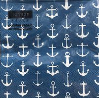Harman Anchor Cocktail Beverage Paper Napkins, Blue, 20-ct