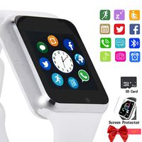 Smartwatch, Bluetooth Smart Watch Touch Screen Unlocked Mini Phone with Card Slot Make Call and Message Sleep Tracker with Pedometer Camera Music Play Compatible with Android iOS Phone Men Women