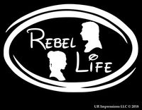 UR Impressions Rebel Life - Princess Leia and Han Solo Decal Vinyl Sticker for Cars Trucks SUV Vans Walls Windows Laptop|White|5.5 X 3.7 Inch|URI541