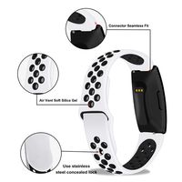 Lintelek Replacement Bands Compatible with Fitbit Inspire HR,Soft Friendly Silicone Wristband,Washable Breathable Straps for Sports Women Men,Small Large (Black Purple, Large)