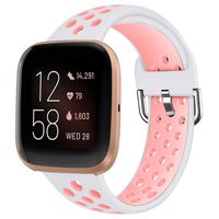 Soft Silicone Replacement Bands Compatible with Fitbit Versa 2 Watch,Sport Rubber Watch Strap Buckle Bracelets Wristbands for Women Men
