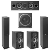 Elac Debut 2.0-5.1 System with 2 F5.2 Floorstanding Speakers, 1 C5.2 Center Speaker, 2 B5.2 Bookshelf Speakers, 1 Elac SUB3010 Subwoofer