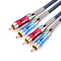 TISINO 2 RCA Male to 2 RCA Male Stereo Audio Cable Interconnect Cord, 24K Gold Plated, Double-Shielded, Copper Core - 3.3FT/1 Meter