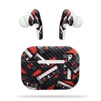 MightySkins Carbon Fiber Skin for Apple Airpods Pro - Army Star | Textured Carbon Fiber Finish | Easy to Apply, Remove, and Change Styles | Made in The USA, CF-APAIPOPR-Mixtape
