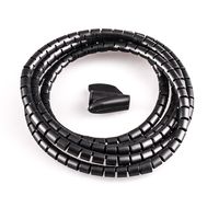 Cable Organizer, Cable Management Sleeve Flexible Spiral Tube Cable Wire Wrap Computer Manage Cord System w Clip DIA 0.4'' (10mm) Long 6.5feet(2M) Black