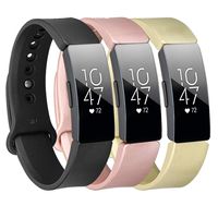 Baaletc Bands Compatible with Fitbit Inspire Hr&Inspire&Ace 2 Accessories Band Sport Strap Inspire Hr Bands for Women(Black/Rose Gold/Champagne Gold 3Pack Large)