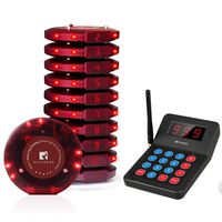 Retekess T119 Restaurant Pager System Long Range Check Calling Records Max 999 Pagers 2 Way Charge 10 Rechargeable Buzzers for Servers Nurses Church