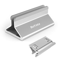 [Updated Version] Vertical Laptop Stand, BoYata Aluminum MacBook Stand Laptop Holder Desktop Stand with Adjustable Dock Size Compatible for MacBook/Lenovo/Dell Laptops (up to 17.3 inches) (Silver)