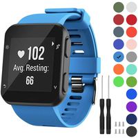 GVFM Band Compatible with Garmin Forerunner 35, Soft Silicone Replacement Watch Band Strap for Garmin Forerunner 35 Smart Watch, Fit 5.11-9.05 Inch (130-230 mm) Wrist (Sky Blue (Black Buckle))