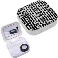 Portable Contact Lens Case Box Travel Kit Mirror + Bottle + Tweezers Container Holder [ Indigo Tie Dye ]