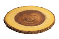 Villa Acacia Live Edge Wood Farmhouse Serving Platter 12 Inch, Natural and Organic Raw Bark Edge, Single, Large