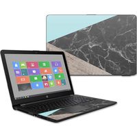MightySkins Skin Compatible with HP 15t Laptop 15.6" (2017) - Wood and Marble | Protective, Durable, and Unique Vinyl Decal wrap Cover | Easy to Apply, Remove, and Change Styles | Made in The USA
