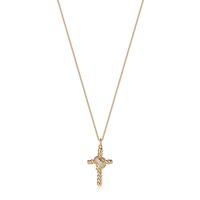 Befettly Tiny Christian Cross Necklace, Women 14k Gold Filled Polished Faith Necklace Dainty Cute Pendant Necklace Y-1-Cross CZ
