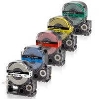 Absonic Tape Cassette Replacement for Epson LabelWorks LW-400 LW-500 LW-600P LW-700 LW-900P LW-1000P (3/4" x 26', 18mm x 8m, Color Combo Set) - 5 Pack