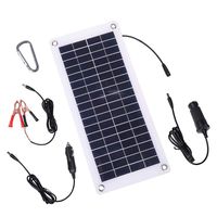 TISHI HERY 12 Watt 12 Volt Solar Panel Car Battery Charger 12W 12V Portable Solar Trickle Battery Maintainer with USB Cigarette Lighter Plug & Alligator Clip for Car Boat Motorcycle Tractor