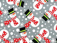 Pack Of 1, 24" x 85' Polka Snowmen Gift Wrap Convenience Roll For Approximately 50 Gifts Made In Usa