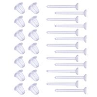 Shappy 1000 Pairs Plastic Earring Posts Clear Ear Pins, No Color, Size No Size
