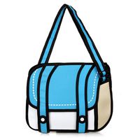 Baonmy Comic Packs New 3D Stereo Effect Small Messenger Bag 2D Korean Female Bag Stripes Backpacks (Blue)