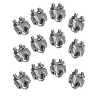 12 Pieces M3 Stainless Steel Wire Rope Cable Clip Clamp 1/8" Wire Rope Cable Clip